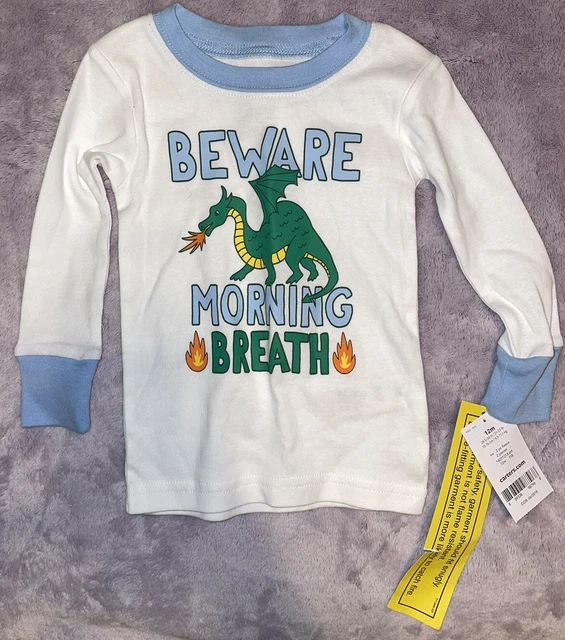 NWT Carters Infant Boy Pajama Set Shirt Pants 2 Pc Baby 12 Months Dragon Infant 3