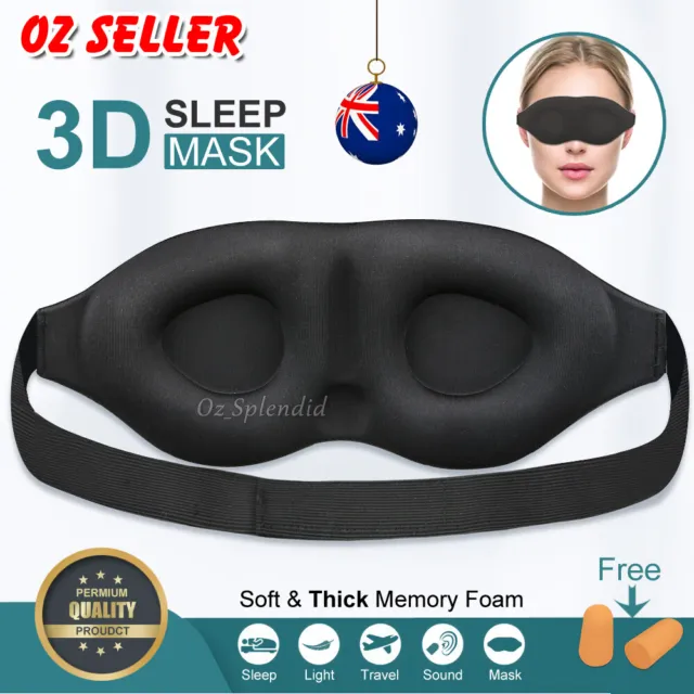 Thick Comfortable Travel Sleep Eye Mask Soft 3D Foam Cover Sleeping Blindfold OZ