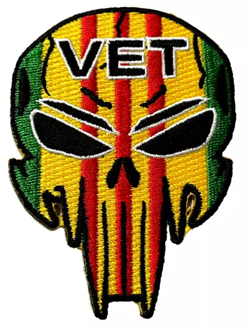 Vietnam Vet Punisher Skull Patch (Us Army Usaf Usn Usmc Uscg) Veteran