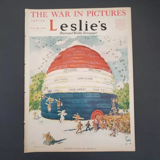 Leslies Illustrated Newspaper Feb 9 1918 War In Pictures