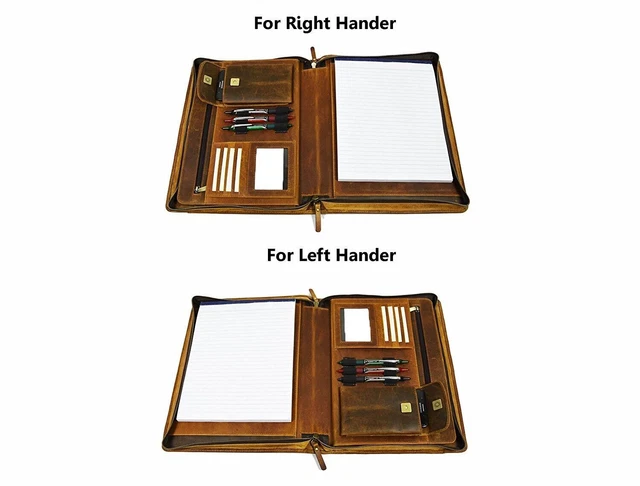 Portafoglio in pelle di bufalo Padfolio Business Organizer Cartella A4...