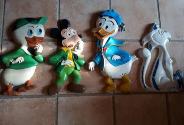 Lot personnages Disney Mickey Donald Fifi 54 Cm vintage
