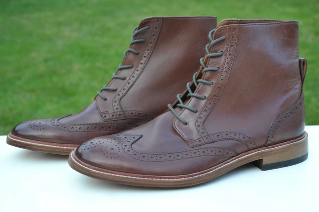 CLARKS MENS FORMAL All Leather Boots JAMES HI Tan Leather UK 11