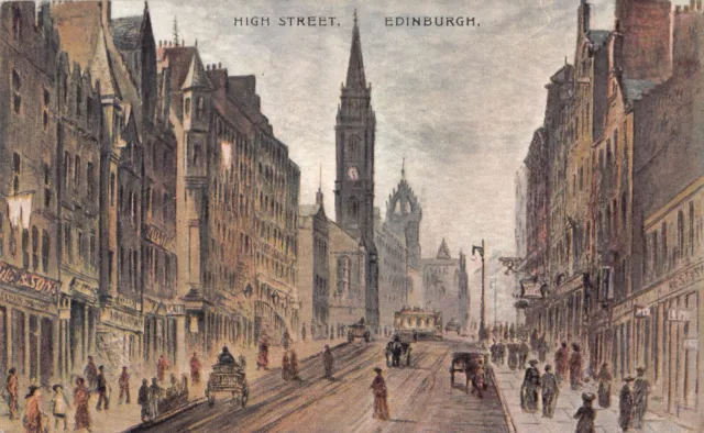 High Street Edinburgh Postcard Vintage Unposted