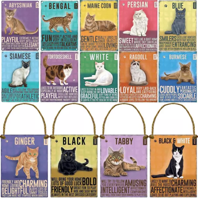 Carteles De Metal De Gatos Bonitos Placa Puerta Pared Decoración Jardín