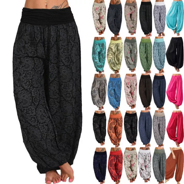 Plus Size Women Boho Hareem Trousers Baggy Yoga Ali Baba Hippy Harem Pants