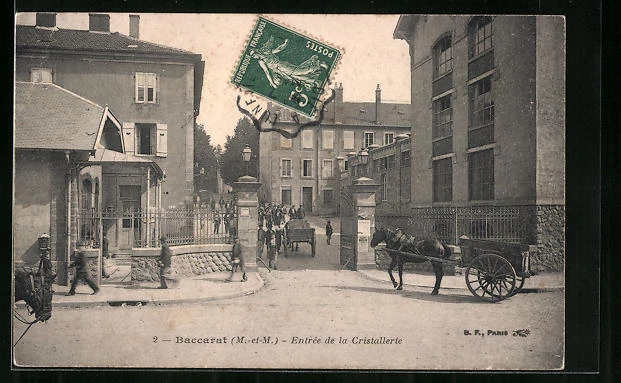 CPA Baccarat, Entrée de la Cristallerie