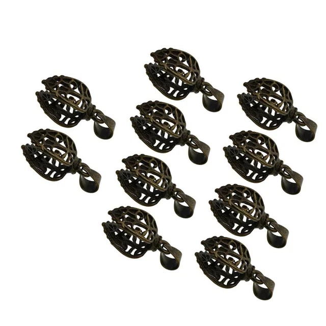 10 ensembles 24mm Bronze Filigree Pendentif Pince Pince Bijoux Bails Connecteurs