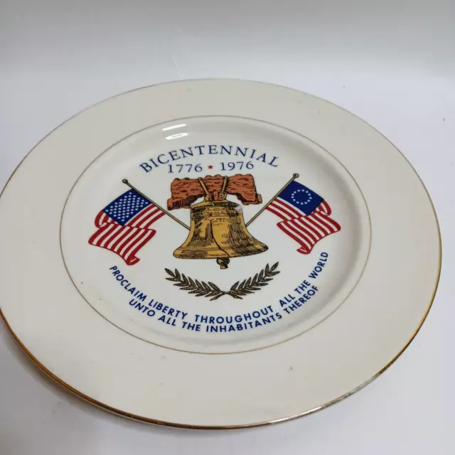 Bicentennial 10 Inch Decorative Plate 1776-1976 Vintage Liberty Bell Flag