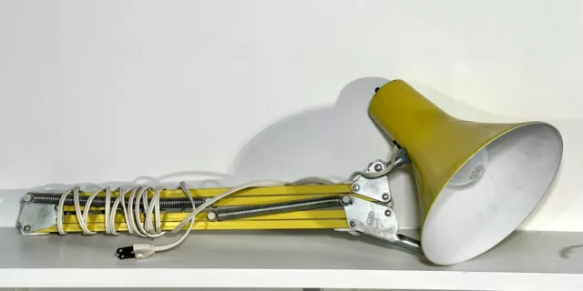 VTG Yellow Luxo Crownlite Articulating Desk Swing Table Lamp 1960s w/ Clamp
