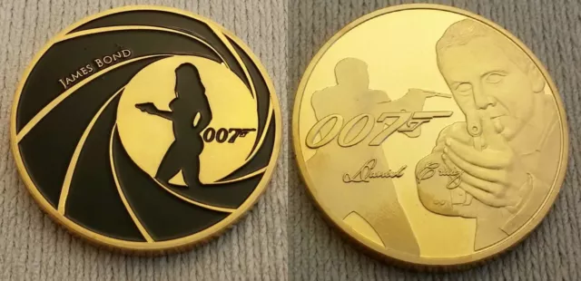 James Bond Gold Coin Signed Medal Naked Lady 007 MI5 No Time to Die Sean Connery