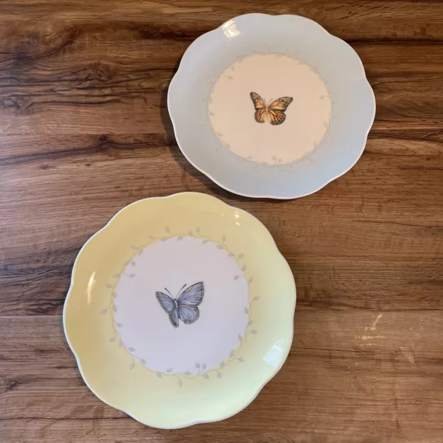 Lenox Butterfly Meadow Salad/Dessert Plates 8" Set Of Two