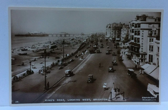 RPPC Sussex Brighton Kings Road Vintage Cars Real Photo Postcard