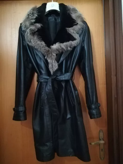 Cappotto BATA vera Pelle Con Pelliccia