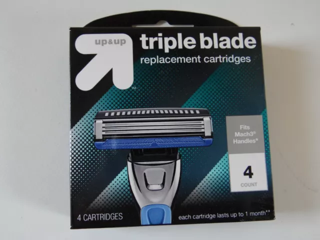 Cartuchos de repuesto de triple hoja Up & Up para hombre 4 unidades