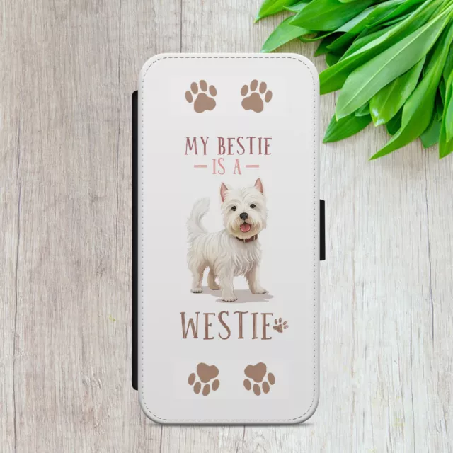 Flip Case For Iphone Samsung Huawei Dog Westie Terrier Gift Wallet Phone Cover