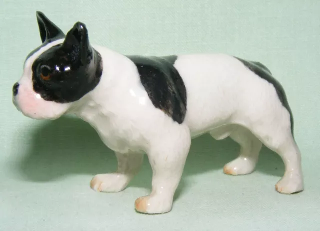 Klima Miniature Porcelain Animal French Bulldog Standing Black & White K431