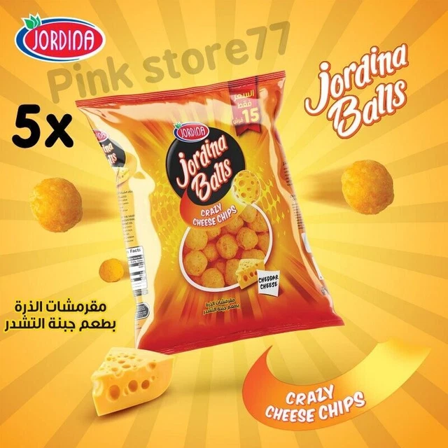 5x Jordina Chips Käsebällchen 60 Gramm - جوردينا شيبس كرات بنكهة...