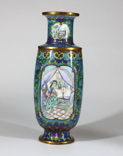 A middle 20th century Chinese enamel cloisonne vase 1136