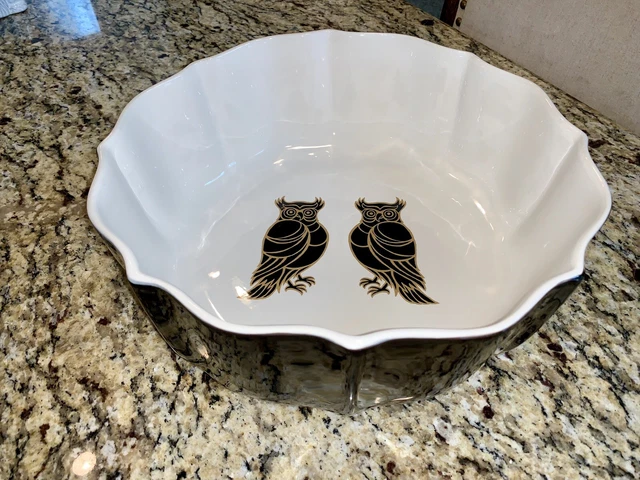 Patch NYC Woodland Target Ceramic 12” Serving Chip Bowl Owl Deer Crow Fox RARE
