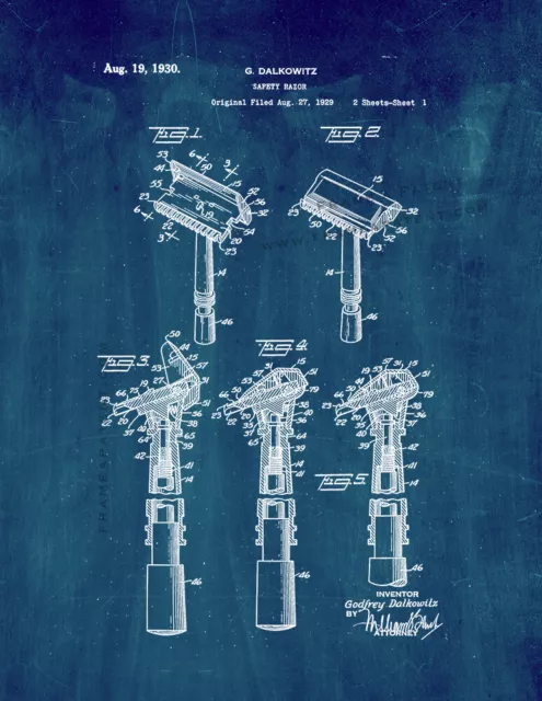 Safety Razor Patent Print Midnight