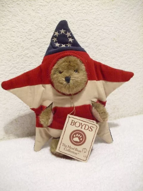 Boyds Bears, The Head Bean Collection "Stern", süßer Plüschteddy auf Ständer