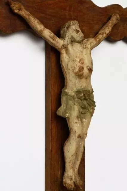Großes schweres Kreuz Kruzifix 107 x 56 cm Korpus Gusseisen 8,5 Kg um 1840 -1860