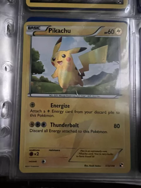 Pikachu - 115/114 - Secret Rare Shiny Black White Base - Pokemon Card - MP