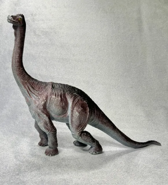 Vintage 2001 Brachiosaurus Dinosaur Large 12" Long 10" High Hard Plastic Figure