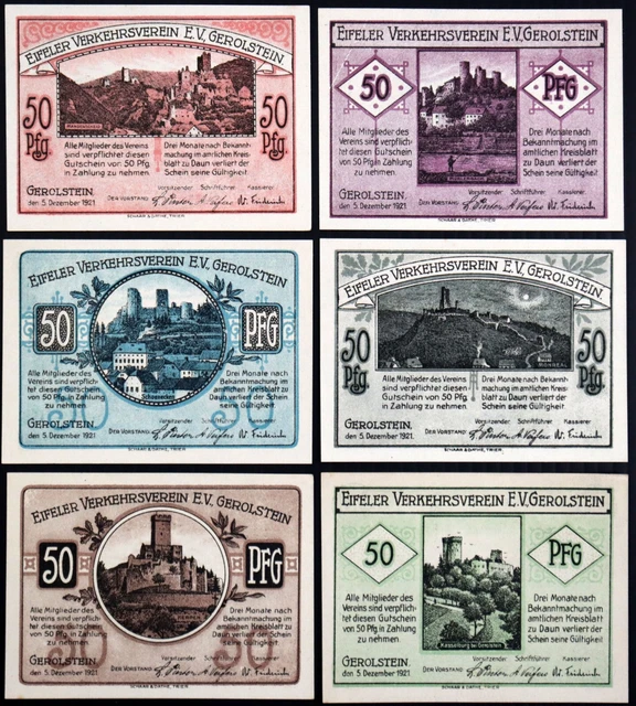 GEROLSTEIN 1921 "Eifeler Verkehrsverein" RARE complete series German Notgeld
