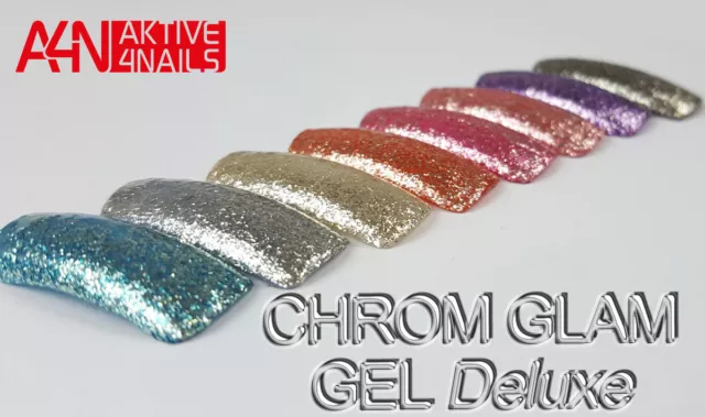 Chrome Glam Gel Nr. 273 Lachs Deluxe Color Farbgel Glitzergel funkelnde  Farben