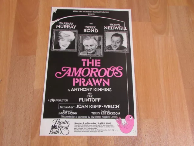 Murray & Nedwell in the AMOROUS Prawn 1986 Original Theatre Royal BATH Poster