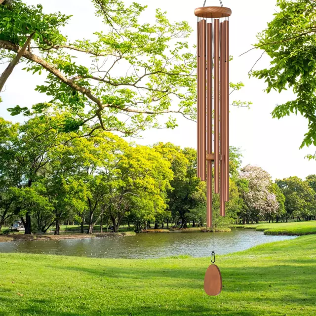 Extra Large 58" Bronze Wind Chimes for Outside Deep Tone, Big Wind Chime Outdoor