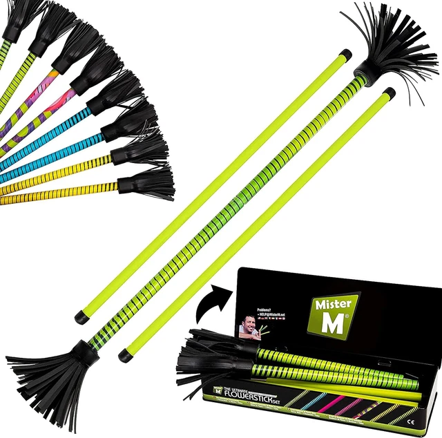 Mister M Ultimate Flowerstick Juggling Kit - Flower Sticks Set - Portable Set -