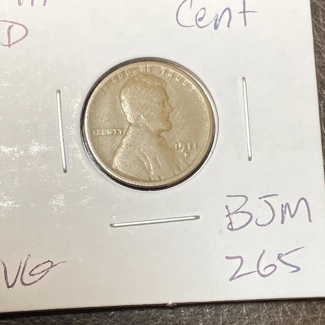1911 D Lincoln Cent VG. BJM265