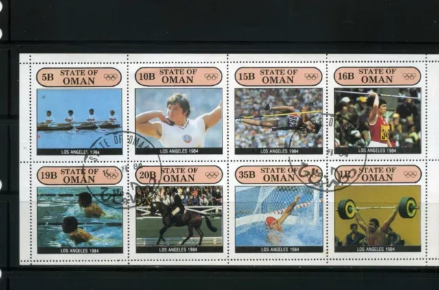 OLYMPIC OF  LOS ANGELES {U.S} 1984  S/Sheet STATE OF OMAN {8 stamps} 2