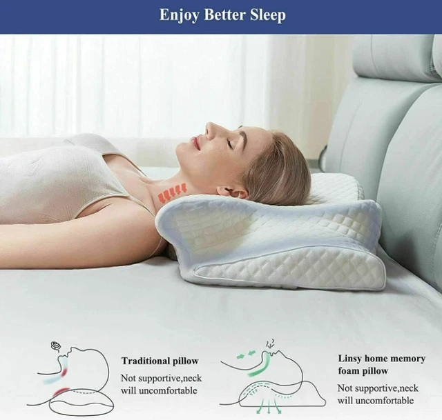 Memory Foam Pillow Ergonomic Orthopedic Cervical Neck Shoulder Support PillowUSA
