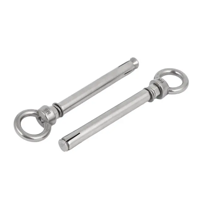 M6x100mm 304 Stainless Steel Expansion Screw Closed Hook Anchor Bolt 10pcs