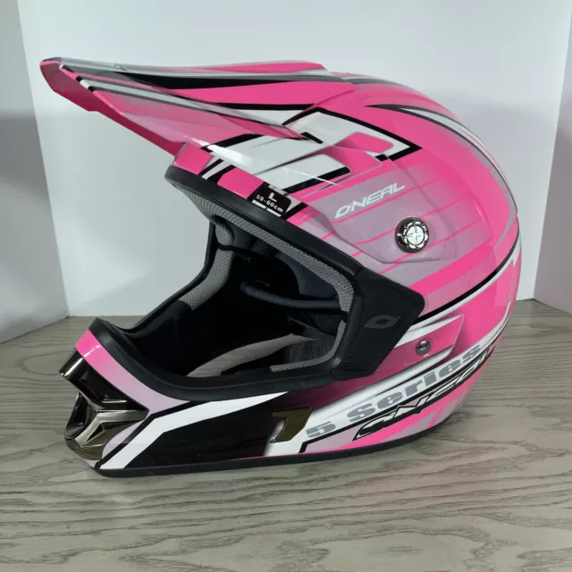 Oneal 5 Series Hot Pink Dirt Bike Offroad Helmet Very Clean Awesome Condition.