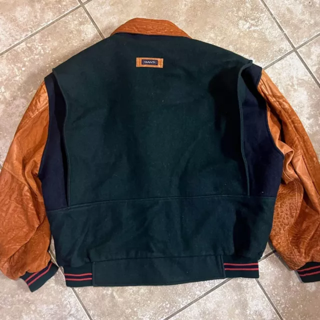 GANT THE FLYER Leather and Wool Bomber Jacket! Size XL $45.00 - PicClick