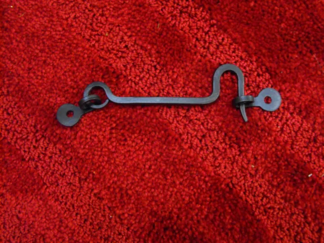 Blacksmith Custom Hand Made, wrought iron 3" hook and eye latch.