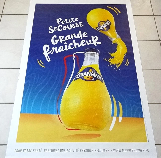 Affiche Publicitaire roulée ORANGINA (petite secousse ...) 120X175 cm