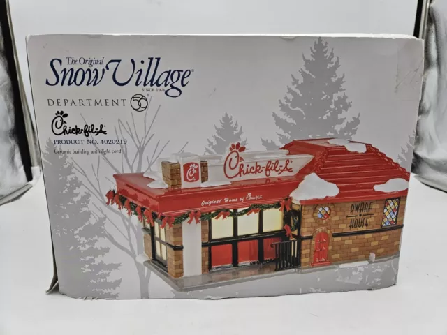 Department 56 Snow Village Chick-Fil-A Restaurant Building Rare! #4020219