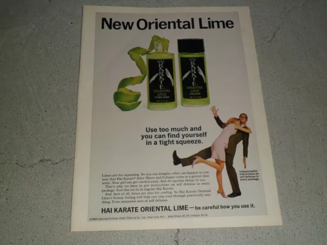 1968 Hai Karate Oriental Lime After Shave Cologne Ad