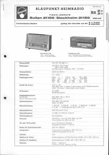 Blaupunkt  Service Manual für Sultan 21100 Stockholm 21150  Copy