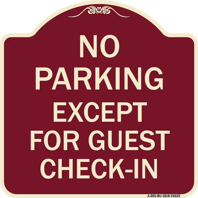 SignMission Designer Series - No Parking, Except for Guest Check-In Burgundy