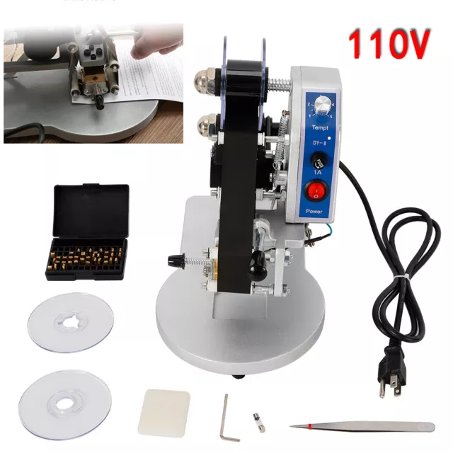 110V DY-8 Manual Ribbon Coding Hot Foil Stamping Machine Batch Date Code Printer