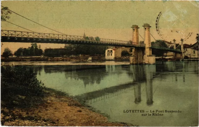 CPA Loyettes Le Pont Suspendu s le Rhone FRANCE (1334373)