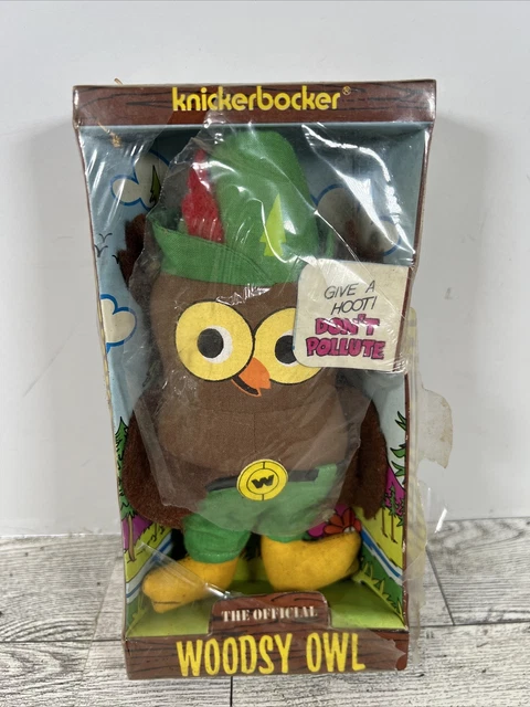 Vintage 1972 Knickerbocker Woodsy The Owl Give A Hoot Don't Pollute Plush Toy 6"