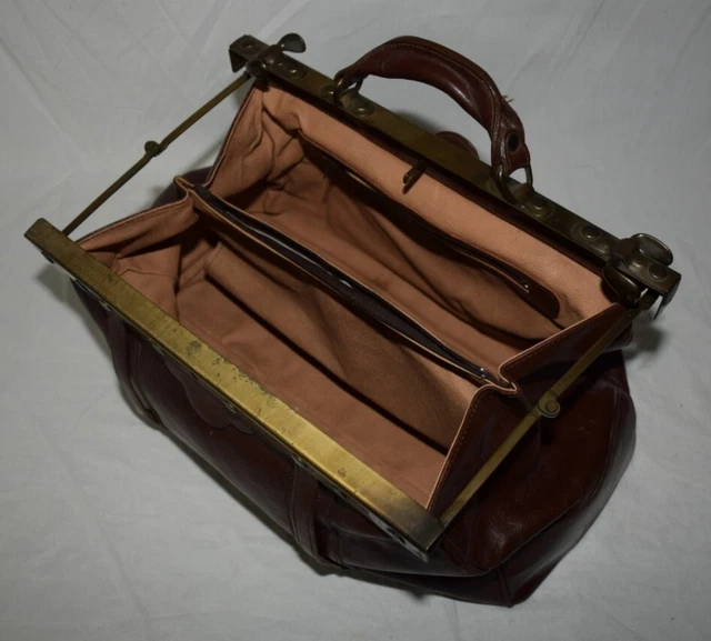 vintage HEBAMMENTASCHE Lancaster Paris - Handtasche echt Leder Damen Arzttasche 10